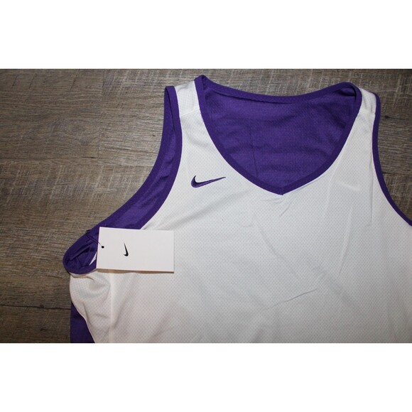 NIKE WOMEN'S MESH REVERSIBLE‎ TANK TOP WHITE PURPLE SZ XL NWT - Picture 3 of 4